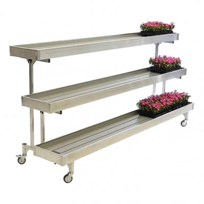 Butiksbord med ebb och flod platta med hjul Modell A 2055x850x1500 mm Visningsex.